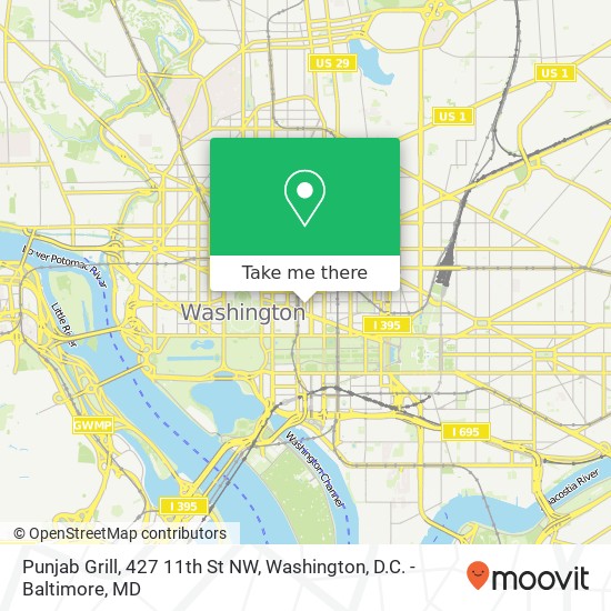 Mapa de Punjab Grill, 427 11th St NW