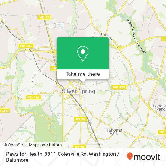 Mapa de Pawz for Health, 8811 Colesville Rd