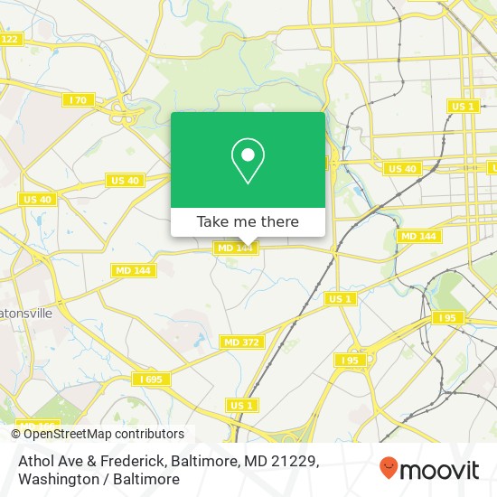 Mapa de Athol Ave & Frederick, Baltimore, MD 21229