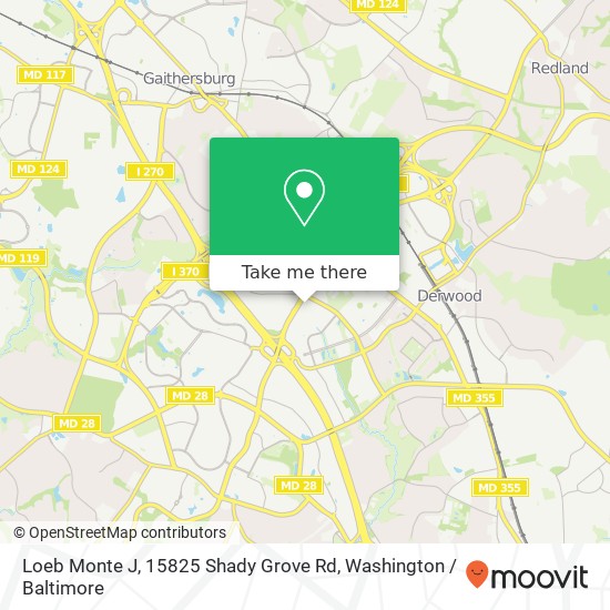 Loeb Monte J, 15825 Shady Grove Rd map