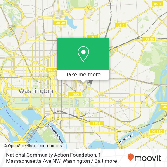 National Community Action Foundation, 1 Massachusetts Ave NW map