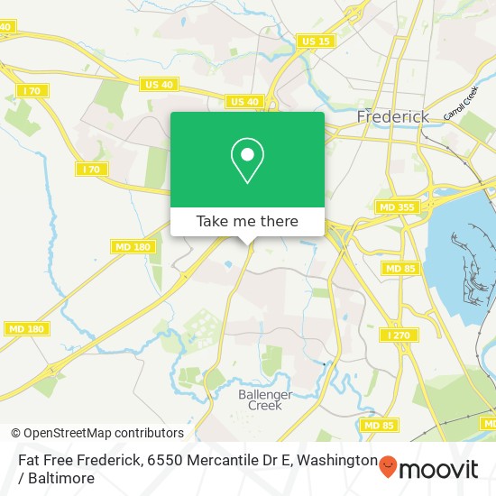 Mapa de Fat Free Frederick, 6550 Mercantile Dr E