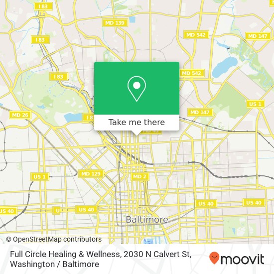 Mapa de Full Circle Healing & Wellness, 2030 N Calvert St