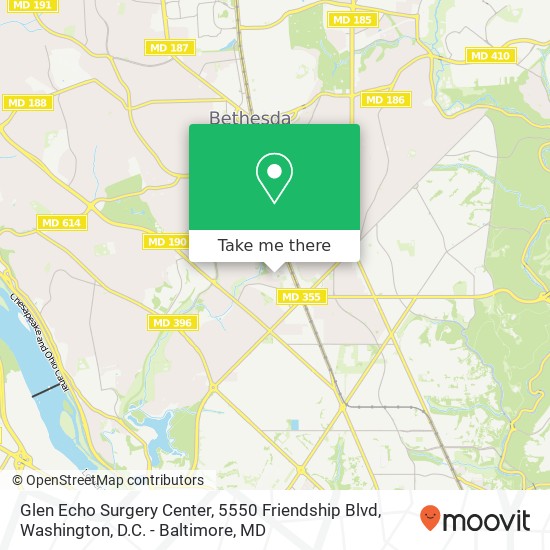 Mapa de Glen Echo Surgery Center, 5550 Friendship Blvd