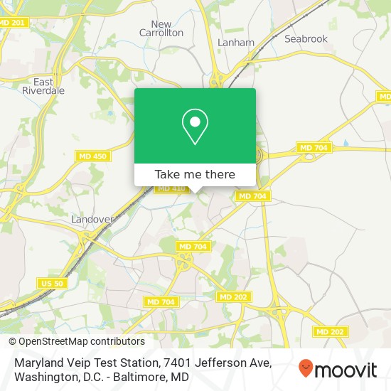 Maryland Veip Test Station, 7401 Jefferson Ave map