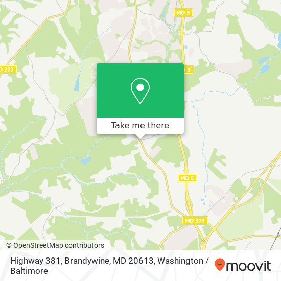 Mapa de Highway 381, Brandywine, MD 20613