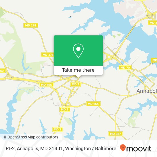 Mapa de RT-2, Annapolis, MD 21401