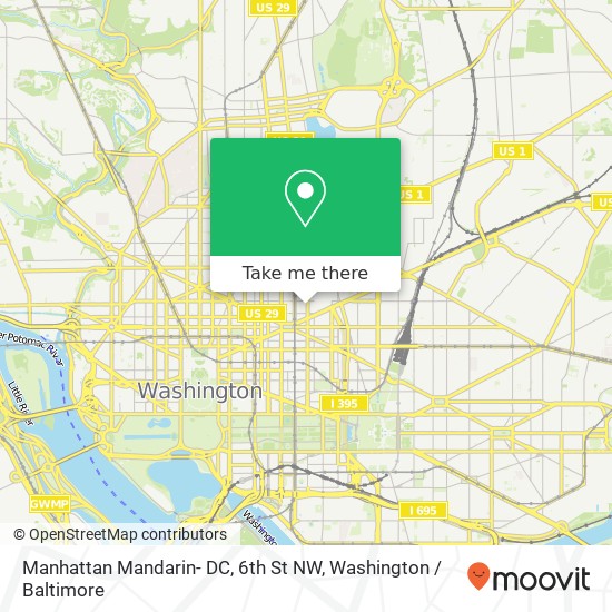 Manhattan Mandarin- DC, 6th St NW map