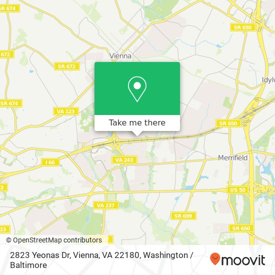 Mapa de 2823 Yeonas Dr, Vienna, VA 22180
