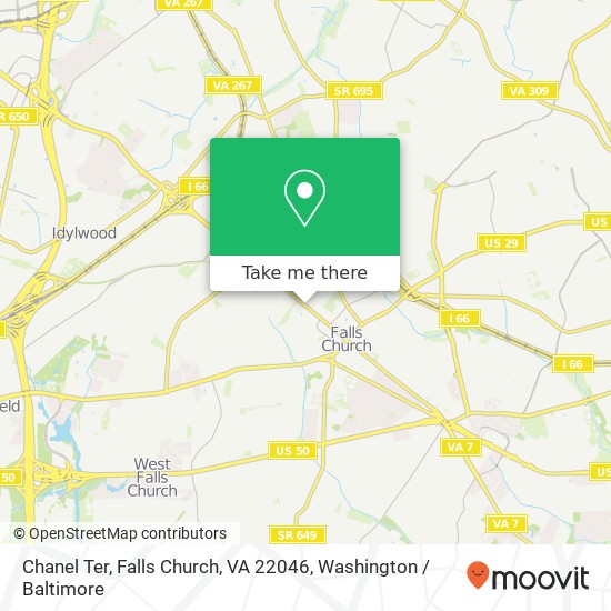 Mapa de Chanel Ter, Falls Church, VA 22046