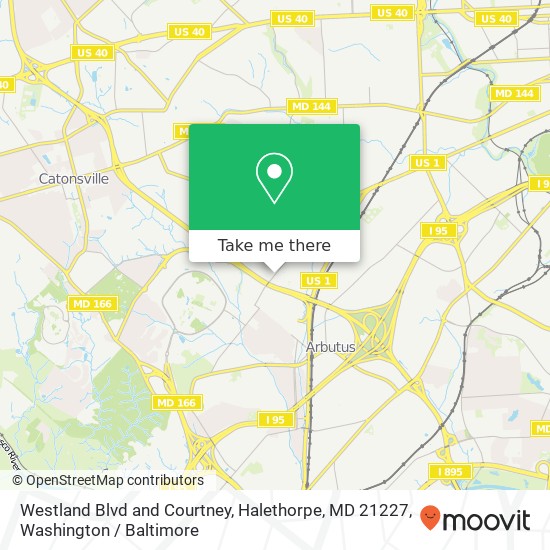 Mapa de Westland Blvd and Courtney, Halethorpe, MD 21227