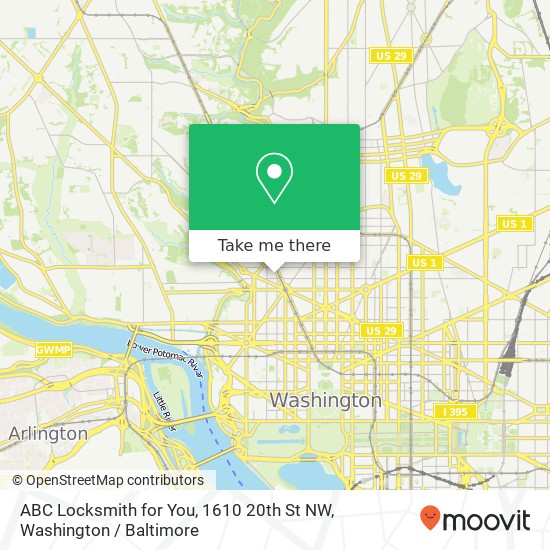 ABC Locksmith for You, 1610 20th St NW map