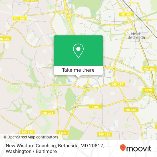 Mapa de New Wisdom Coaching, Bethesda, MD 20817