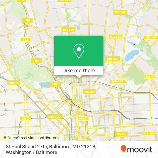 Mapa de St Paul St and 27th, Baltimore, MD 21218