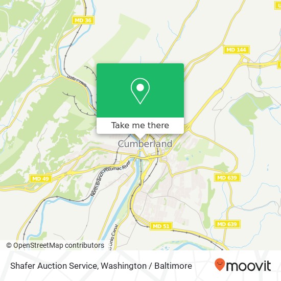 Mapa de Shafer Auction Service
