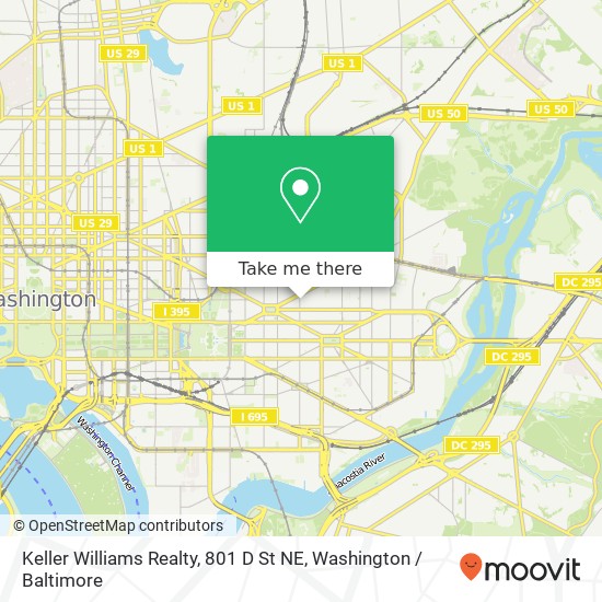 Mapa de Keller Williams Realty, 801 D St NE