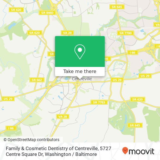 Mapa de Family & Cosmetic Dentistry of Centreville, 5727 Centre Square Dr