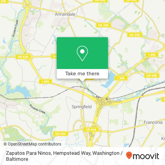 Mapa de Zapatos Para Ninos, Hempstead Way