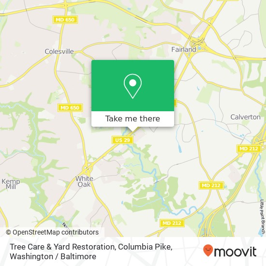 Tree Care & Yard Restoration, Columbia Pike map