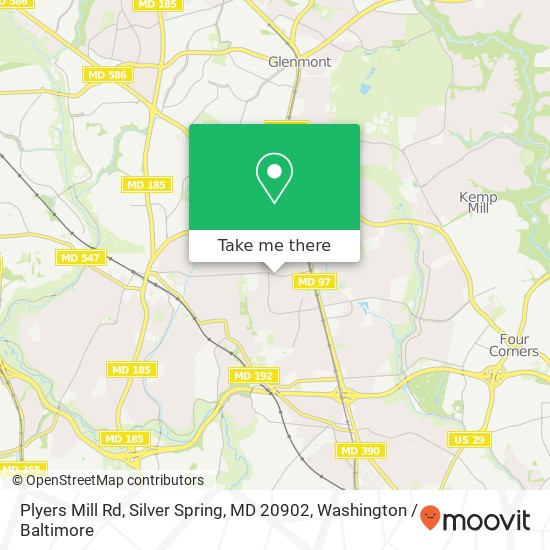 Mapa de Plyers Mill Rd, Silver Spring, MD 20902