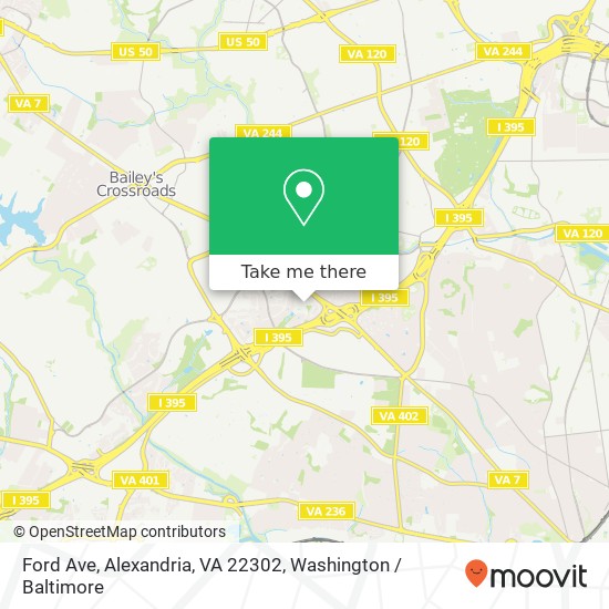 Mapa de Ford Ave, Alexandria, VA 22302