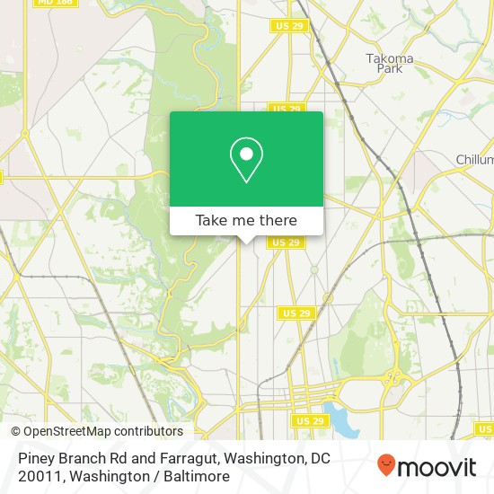 Piney Branch Rd and Farragut, Washington, DC 20011 map