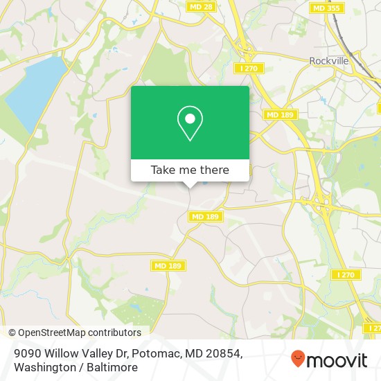 Mapa de 9090 Willow Valley Dr, Potomac, MD 20854