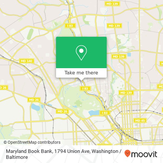 Maryland Book Bank, 1794 Union Ave map