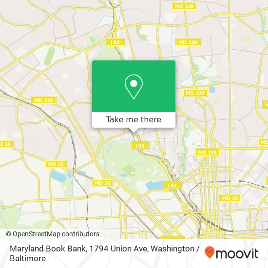 Mapa de Maryland Book Bank, 1794 Union Ave