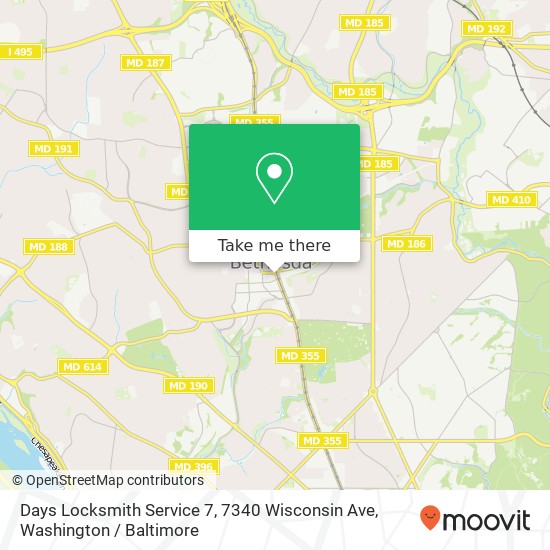 Days Locksmith Service 7, 7340 Wisconsin Ave map