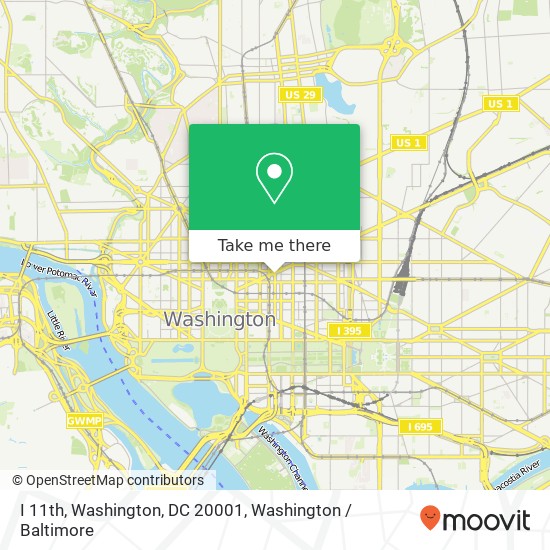 Mapa de I 11th, Washington, DC 20001