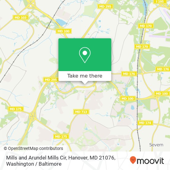 Mapa de Mills and Arundel Mills Cir, Hanover, MD 21076