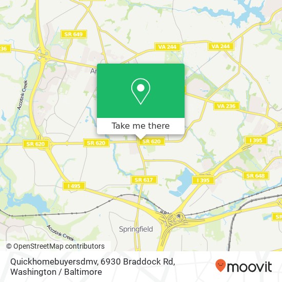 Mapa de Quickhomebuyersdmv, 6930 Braddock Rd