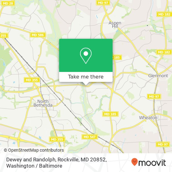 Mapa de Dewey and Randolph, Rockville, MD 20852