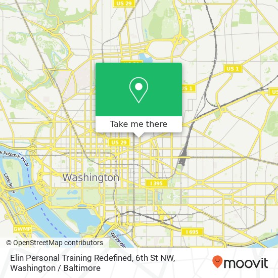 Mapa de Elin Personal Training Redefined, 6th St NW