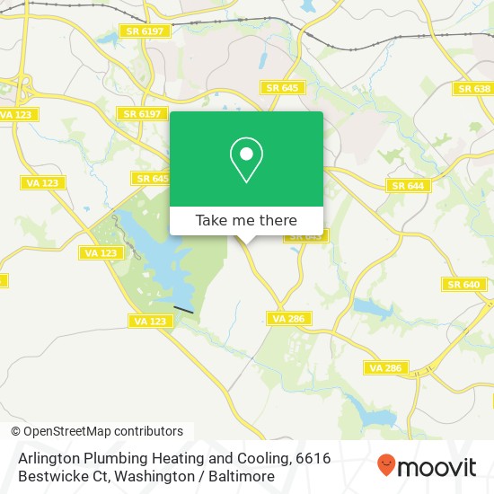 Arlington Plumbing Heating and Cooling, 6616 Bestwicke Ct map