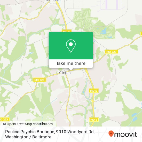 Mapa de Paulina Psychic Boutique, 9010 Woodyard Rd