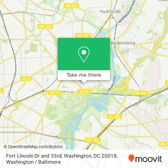 Mapa de Fort Lincoln Dr and 33rd, Washington, DC 20018