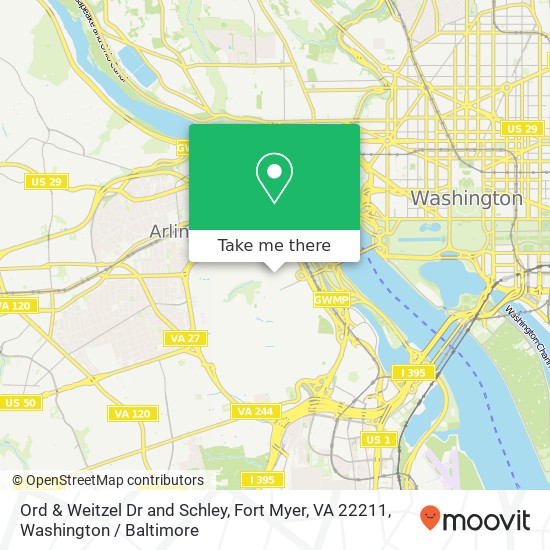 Mapa de Ord & Weitzel Dr and Schley, Fort Myer, VA 22211