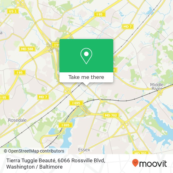 Mapa de Tierra Tuggle Beauté, 6066 Rossville Blvd