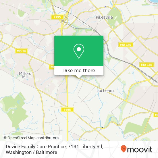 Devine Family Care Practice, 7131 Liberty Rd map