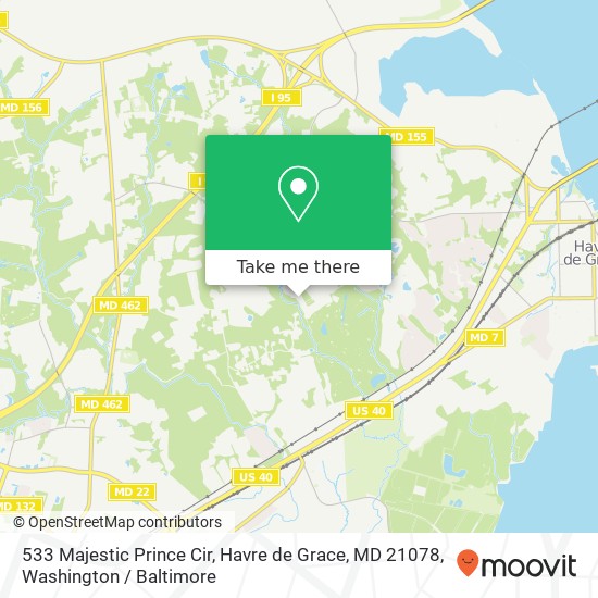 Mapa de 533 Majestic Prince Cir, Havre de Grace, MD 21078