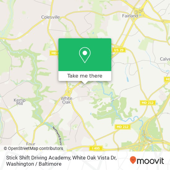 Stick Shift Driving Academy, White Oak Vista Dr map