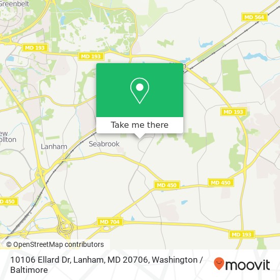 Mapa de 10106 Ellard Dr, Lanham, MD 20706