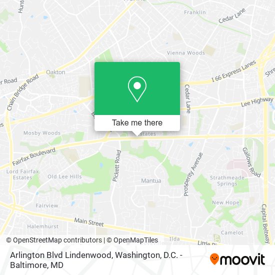 Arlington Blvd Lindenwood map