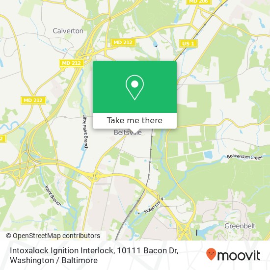 Mapa de Intoxalock Ignition Interlock, 10111 Bacon Dr