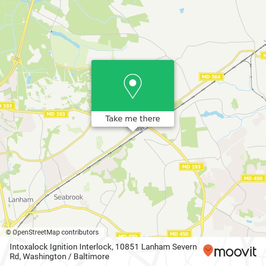 Mapa de Intoxalock Ignition Interlock, 10851 Lanham Severn Rd