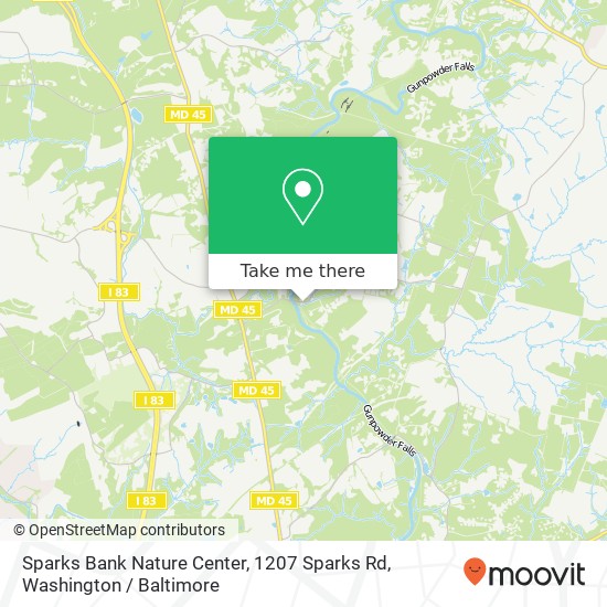 Sparks Bank Nature Center, 1207 Sparks Rd map