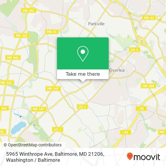 5965 Winthrope Ave, Baltimore, MD 21206 map