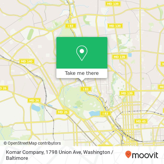 Mapa de Komar Company, 1798 Union Ave